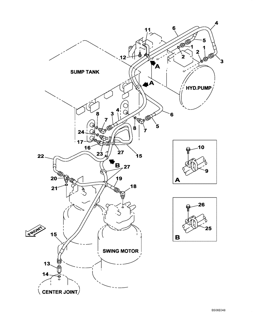 Схема запчастей Case CX800 - (08-007-00[01]) - HYDRAULIC CIRCUIT - LEAK-OFF RETURN (WITHOUT VALVE, PRESSURE RELIEF) (08) - HYDRAULICS