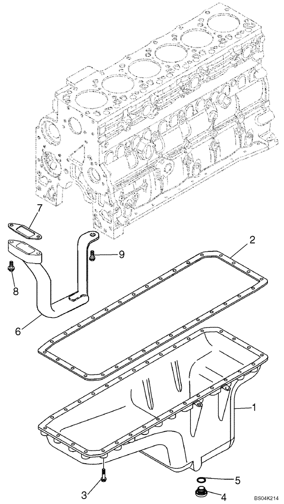 Схема запчастей Case 850K - (02-13) - OIL PAN (02) - ENGINE