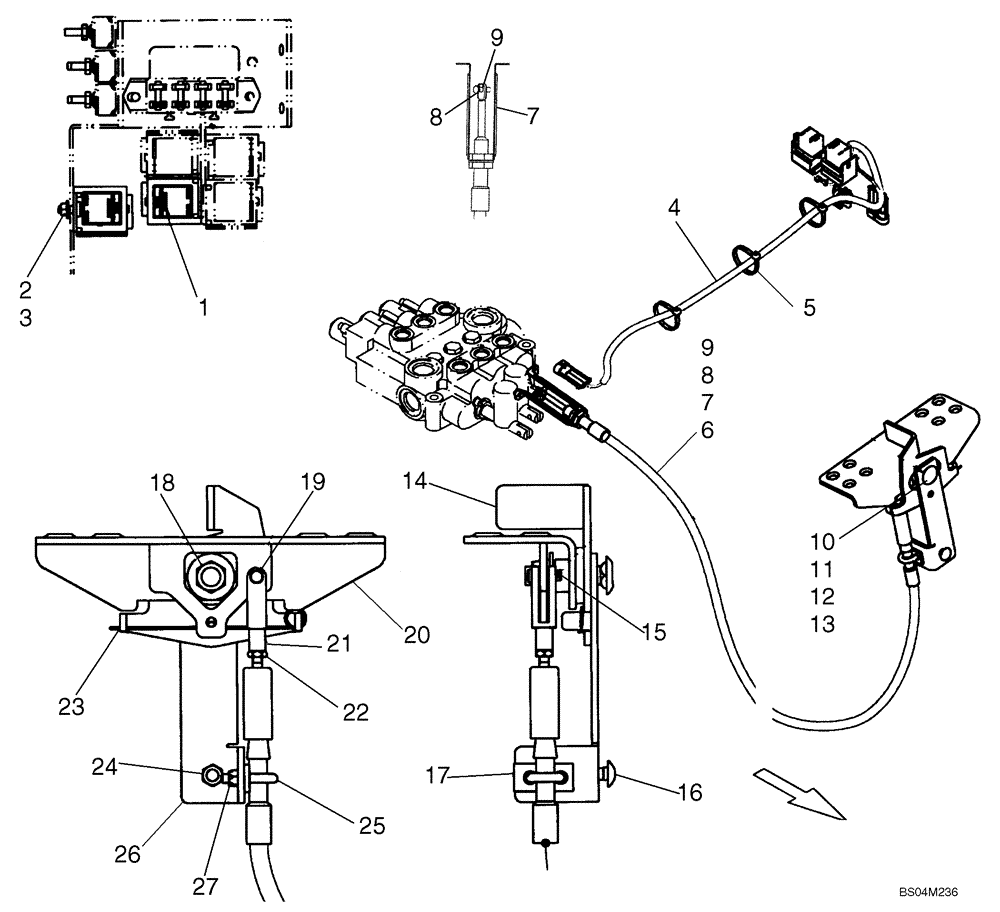 Схема запчастей Case 420CT - (09-15) - CONTROLS - AUXILIARY HYDRAULICS (09) - CHASSIS