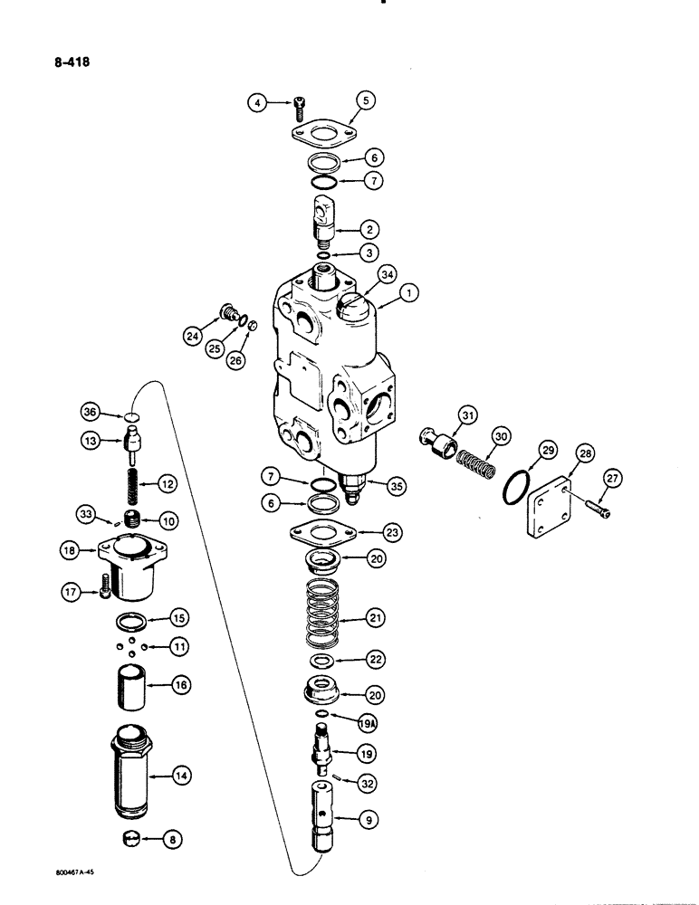 Схема запчастей Case 1455B - (8-418) - LOADER LIFT SECTION (08) - HYDRAULICS