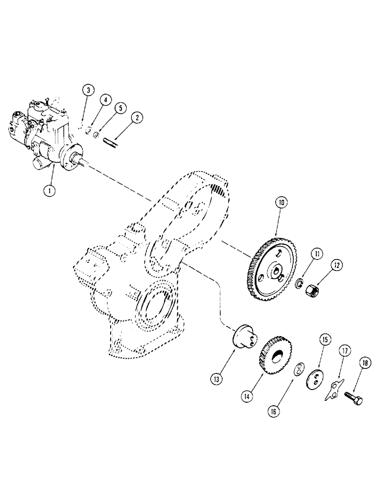 Схема запчастей Case 350 - (064) - INJECTION PUMP DRIVE, 188 DIESEL ENGINE (02) - FUEL SYSTEM