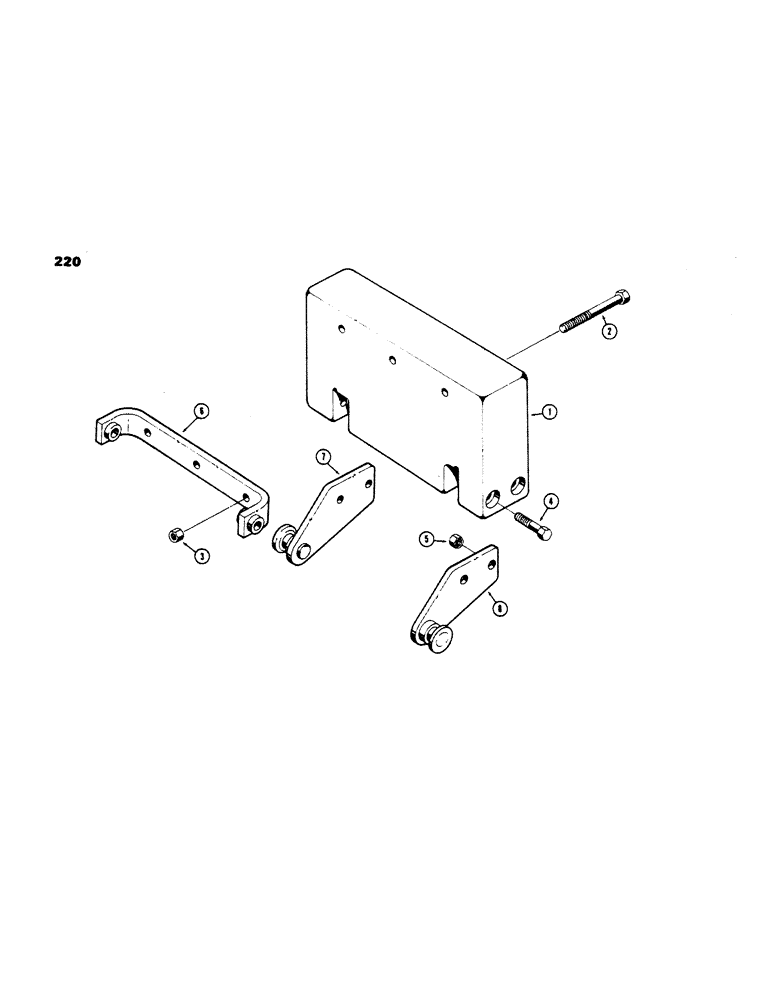 Схема запчастей Case 450 - (220) - REAR MOUNTED COUNTERWEIGHTS, BACKHOE MODELS ONLY (05) - UPPERSTRUCTURE CHASSIS