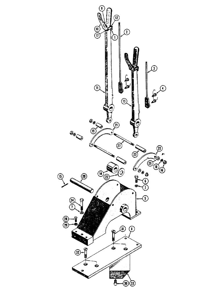 Схема запчастей Case 600 - (256) - WINCH CONTROL STAND INSTALLATION, STAND, SPRINGS, LEVERS, MTG. PARTS (05) - UPPERSTRUCTURE CHASSIS