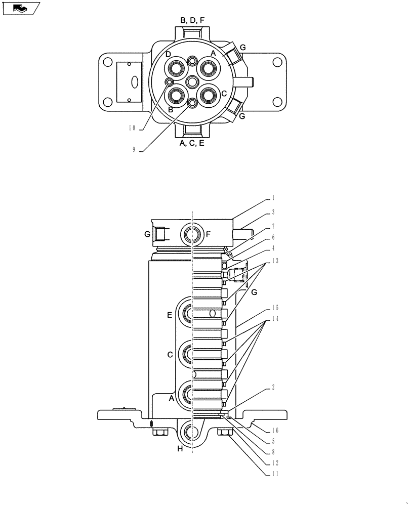 Схема запчастей Case CX27B ASN - (35.354.02) - SWIVEL CONNECTION, ASSY (35) - HYDRAULIC SYSTEMS