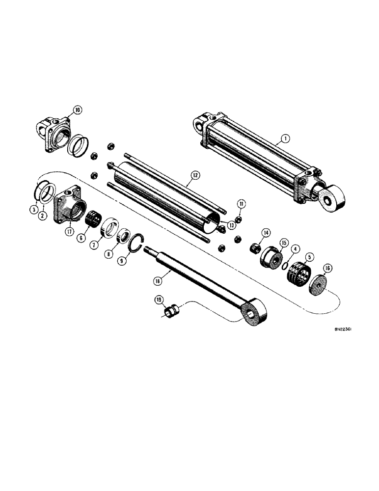 Схема запчастей Case 22 - (42) - D21879 HYDRAULIC STABILIZER CYLINDERS, D28279 HYDRAULIC 