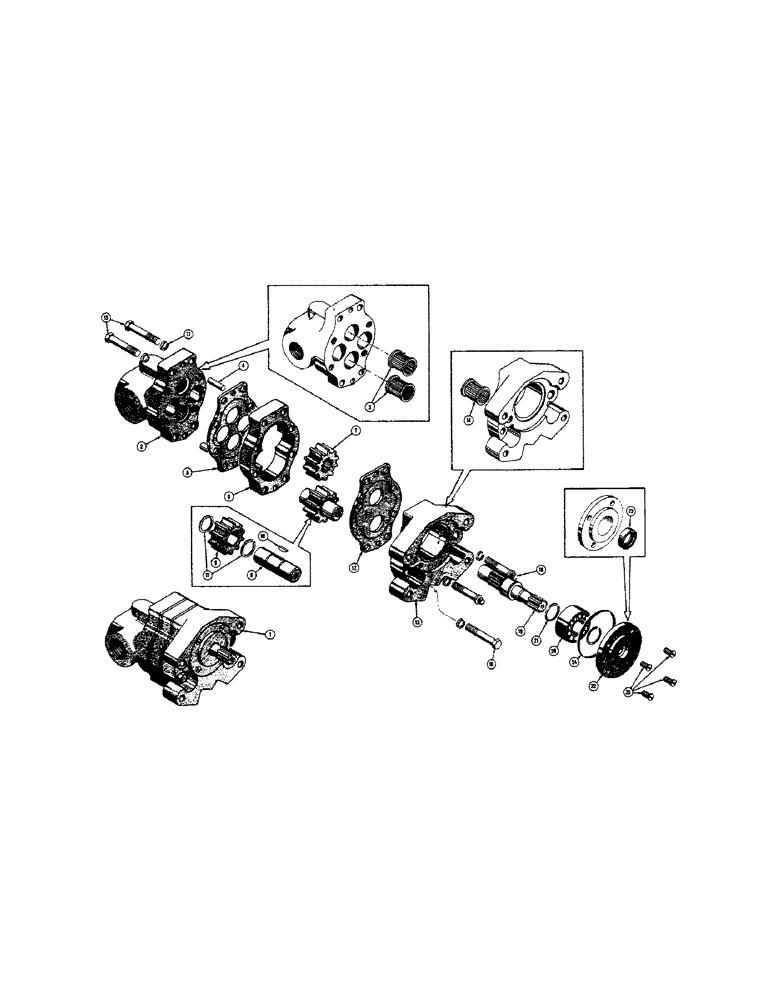 Схема запчастей Case 520 - (110[1]) - D21319 HYDRAULIC PUMP, 19 G.P.M., CODE NUMBER E9 AND LATER (07) - HYDRAULIC SYSTEM