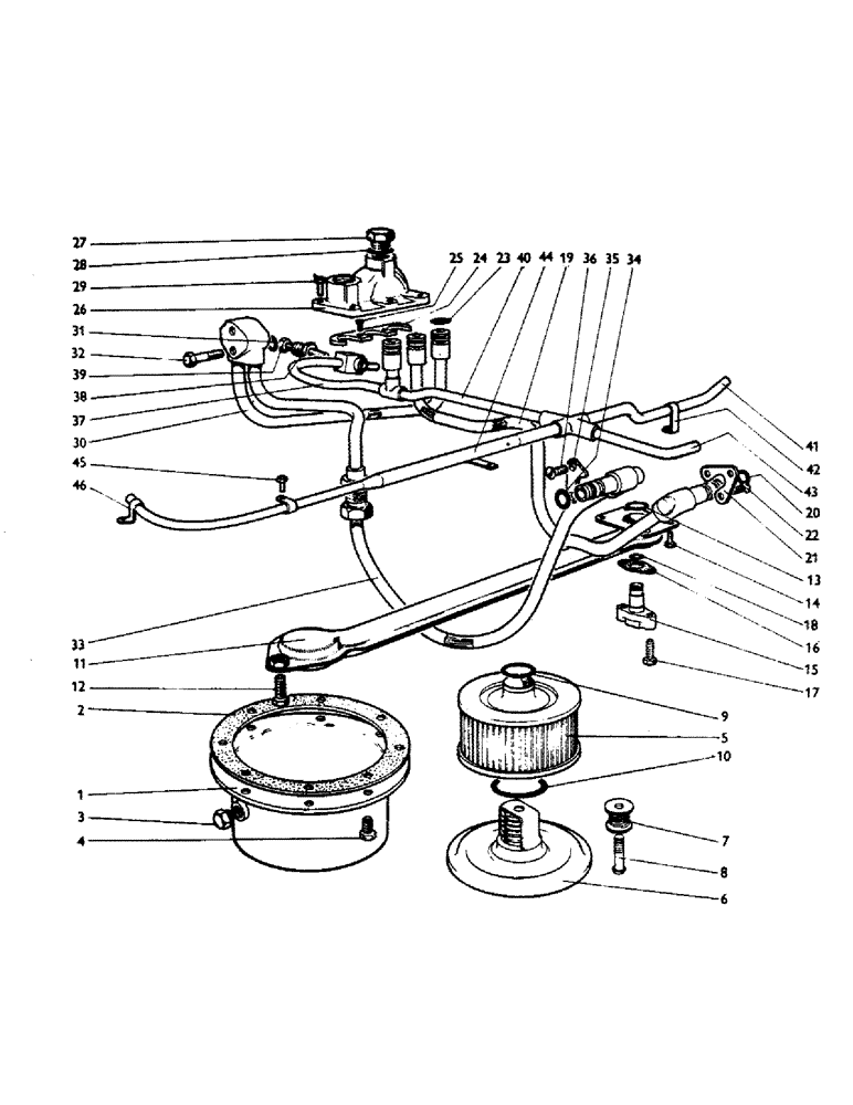 Схема запчастей Case 380CK - (040) - SELECTAMATIC OIL FILTER AND LINE 