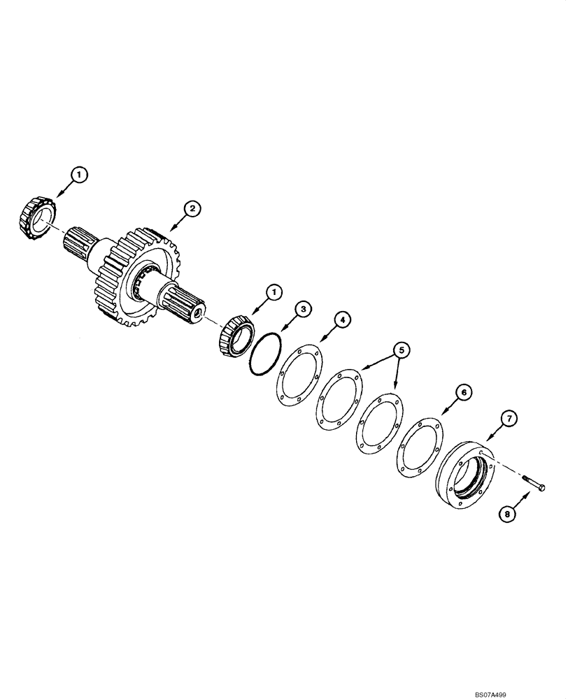 Схема запчастей Case 865 VHP - (06.14[00]) - TRANSMISSION - OUTPUT SHAFT (06) - POWER TRAIN