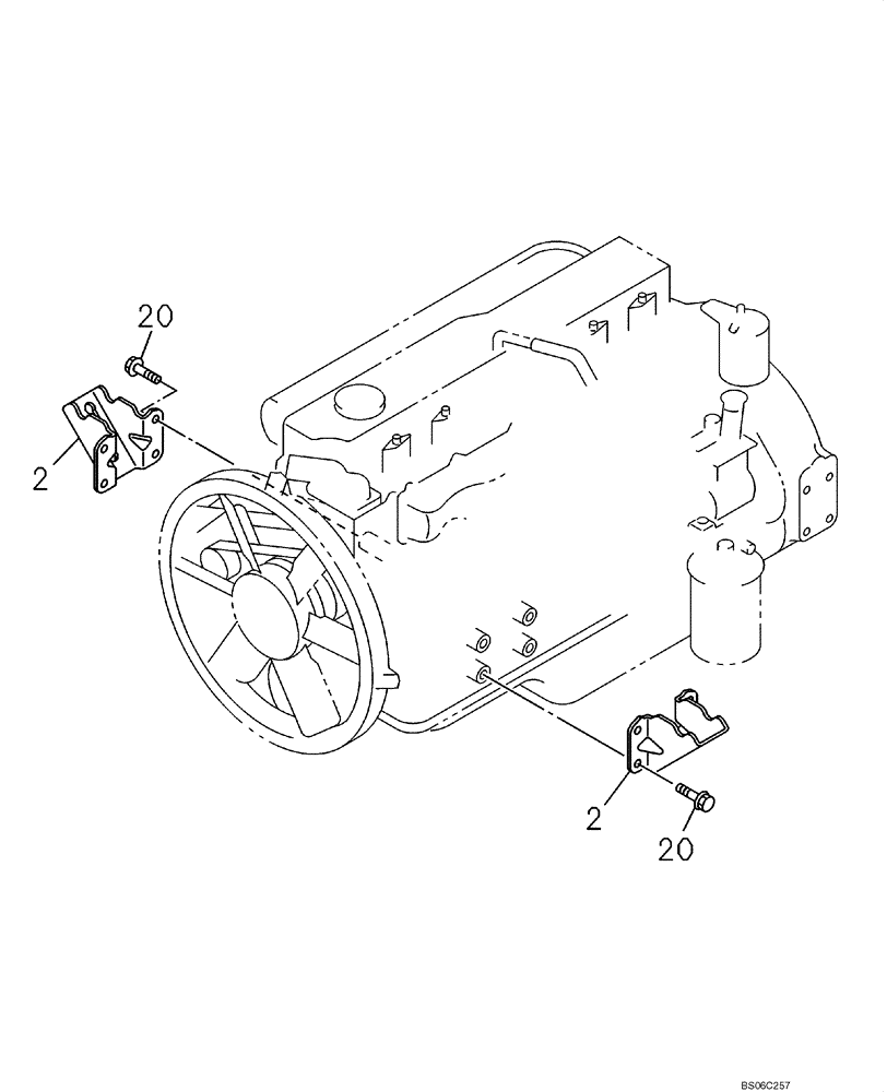 Схема запчастей Case CX350B - (02-17) - ENGINE MOUNTING (02) - ENGINE