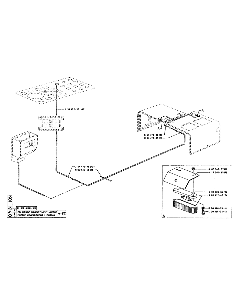 Схема запчастей Case 160CL - (254) - ENGINE COMPARTMENT LIGHTING (SWEDEN) (06) - ELECTRICAL SYSTEMS