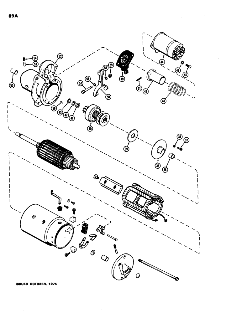 Схема запчастей Case 480B - (089A) - A51873 STARTER, (188) DIESEL ENGINE, FIRST USED TRACTOR SERIAL NUMBER 8738684 