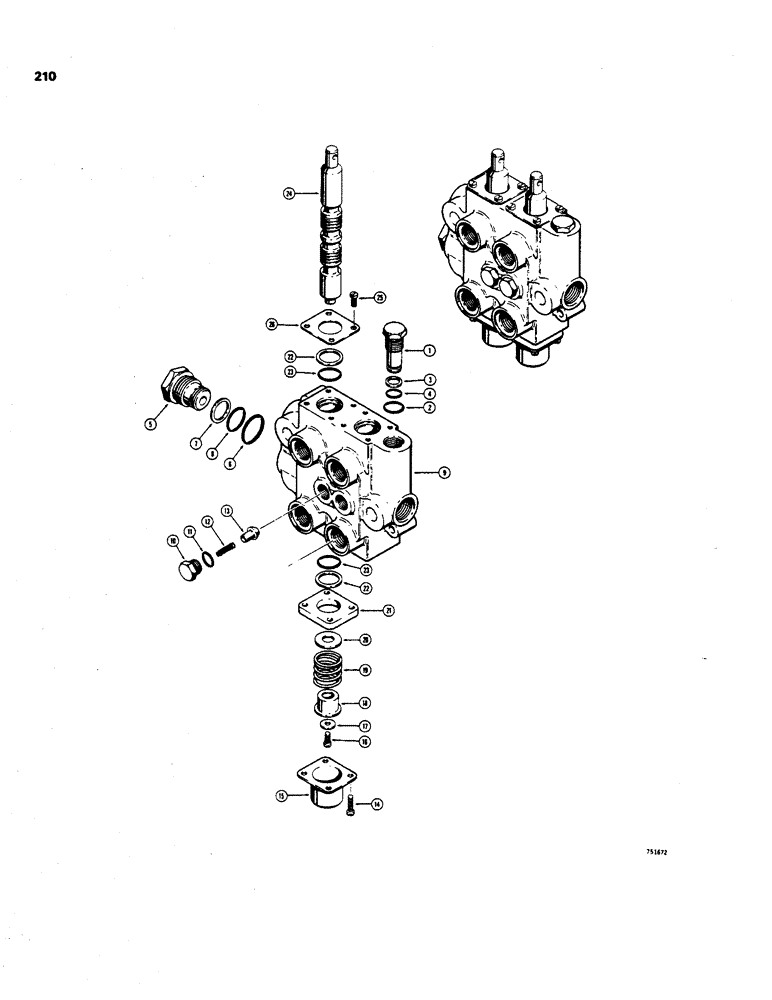 Схема запчастей Case 35 - (210) - D50420 CROSS STABILIZER CONTROL VALVE 