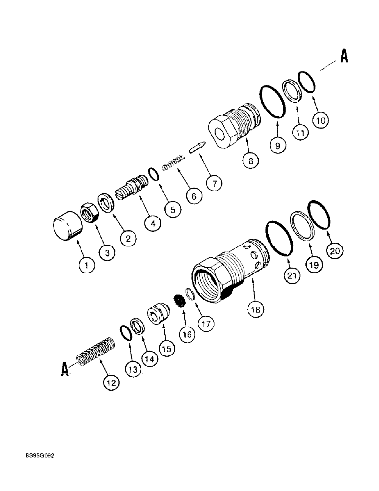 Схема запчастей Case 570LXT - (8-110) - THREE-POINT HITCH CONTROL VALVE, INLET/OUTLET SECTION MAIN RELIEF VALVE (08) - HYDRAULICS