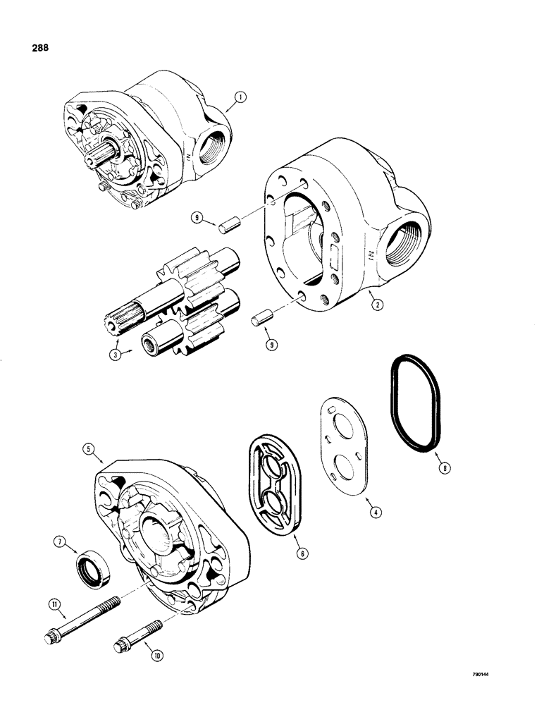 Схема запчастей Case 480C - (288) - D49241 AND D80083 TRW HYDRAULIC PUMPS (35) - HYDRAULIC SYSTEMS