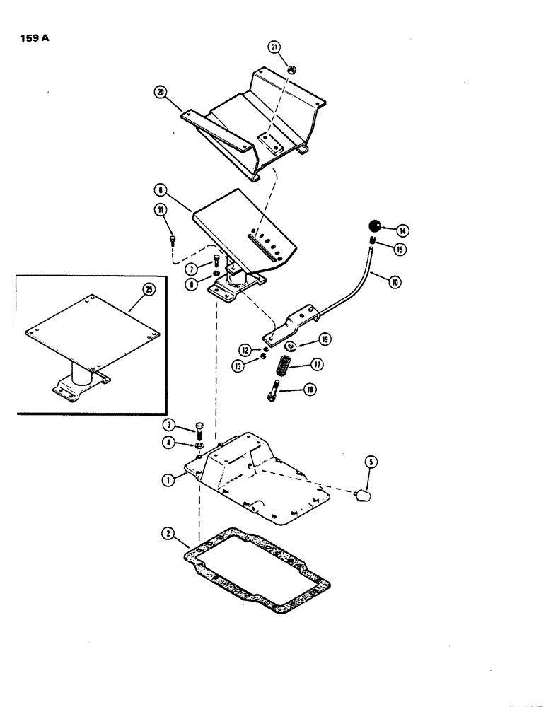 Схема запчастей Case 480B - (159A) - SEAT SUSPENSION, POST TYPE 