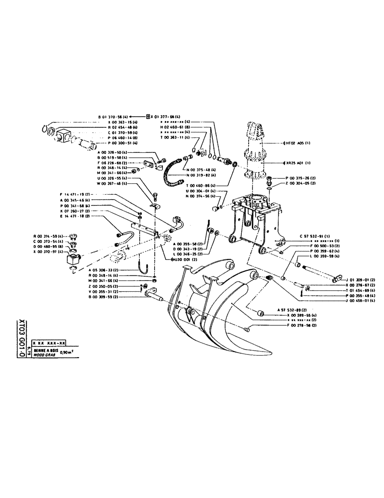 Схема запчастей Case 160CL - (354) - WOOD GRAB (18) - ATTACHMENT ACCESSORIES