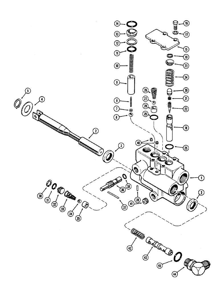 Схема запчастей Case 580 - (140) - A35685 CONTROL VALVE, DRAFT-O-MATIC (35) - HYDRAULIC SYSTEMS