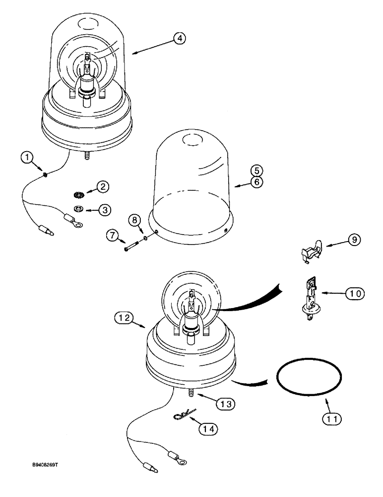 Схема запчастей Case 570LXT - (4-046) - ROTATING BEACON, USED ON CAB OR CANOPY MODELS (04) - ELECTRICAL SYSTEMS