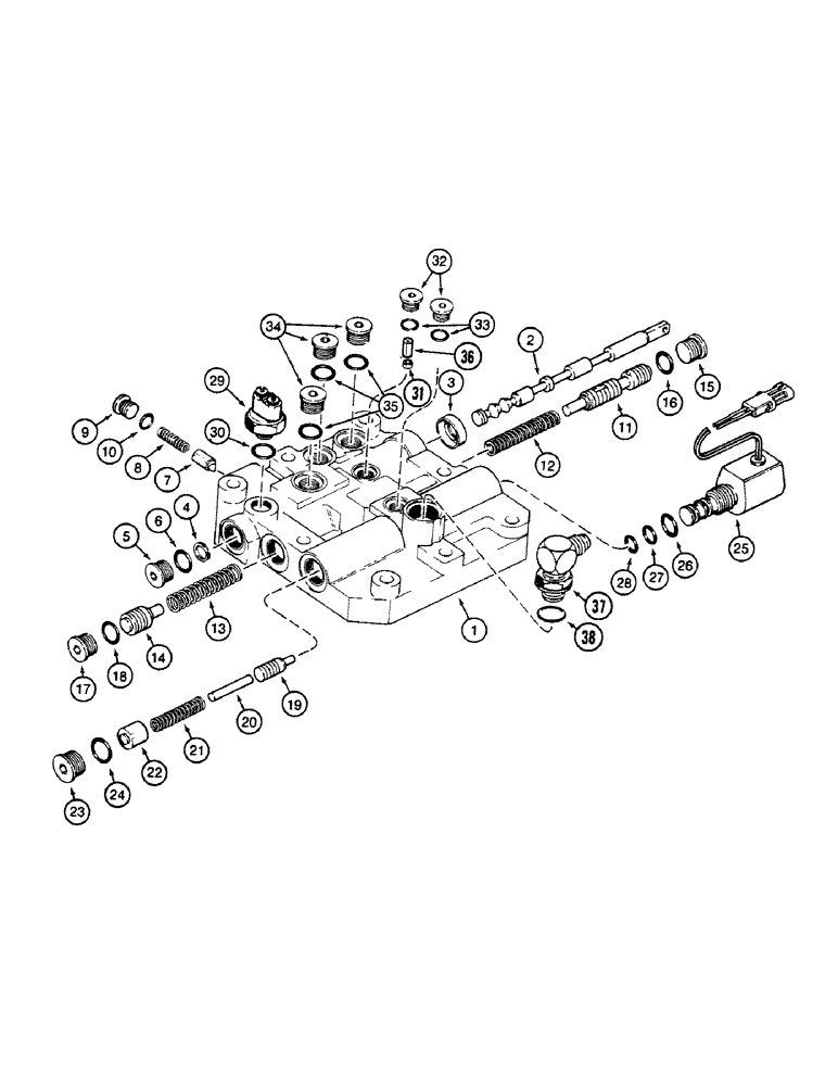 Схема запчастей Case 580SK - (6-18) - TRANSAXLE ASSEMBLY POWER SHUTTLE VALVE ASSEMBLY (06) - POWER TRAIN