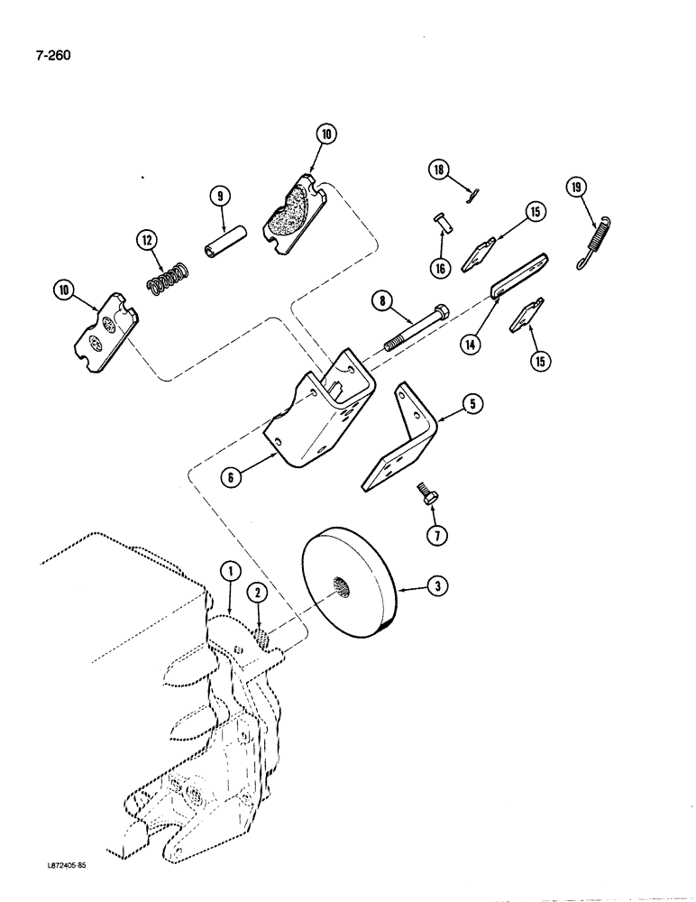 Схема запчастей Case 580K - (07-260) - TRANSAXLE PARK BRAKE, FOUR WHEEL DRIVE (07) - BRAKES