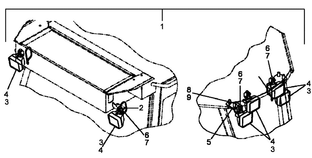 Схема запчастей Case 650L - (55.404.01) - LAMPS, ROPS CAB (55) - ELECTRICAL SYSTEMS