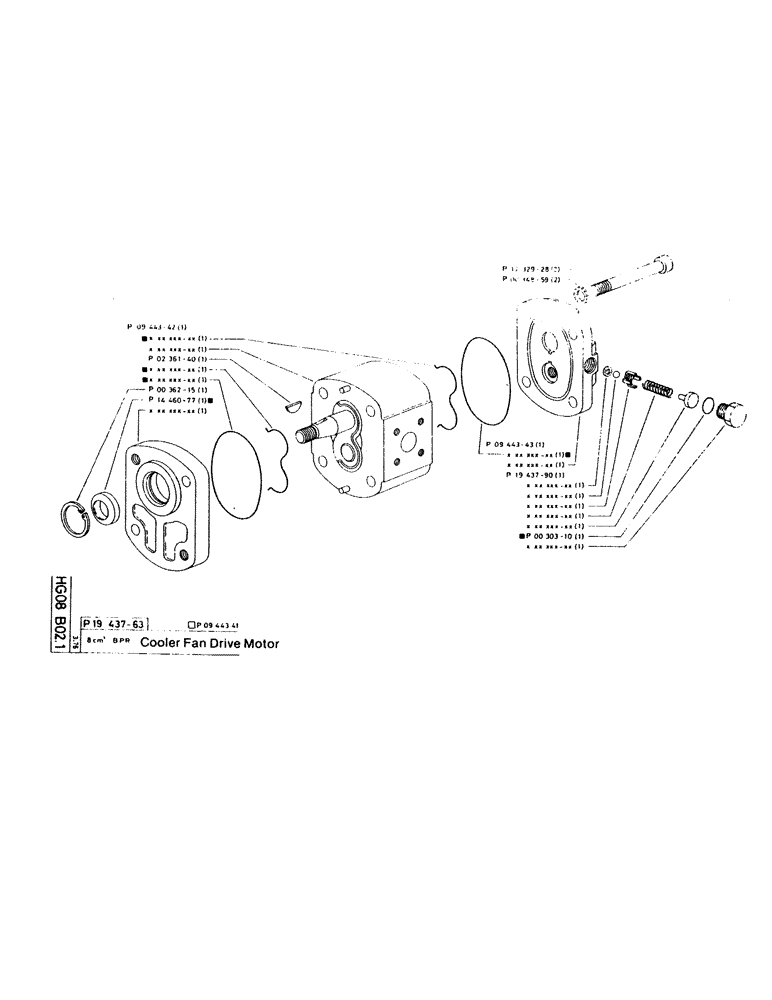 Схема запчастей Case 220CKS - (47) - COOLER FAN DRIVE MOTOR (07) - HYDRAULIC SYSTEM