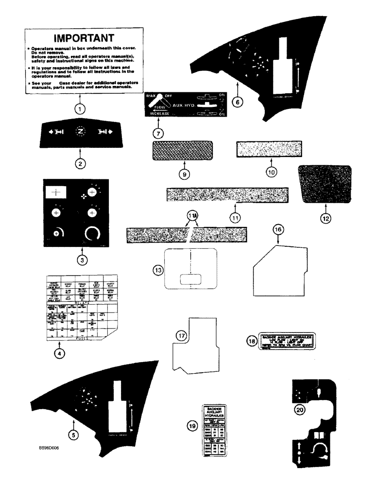 Схема запчастей Case 590SL - (9-95) - DECALS (09) - CHASSIS/ATTACHMENTS