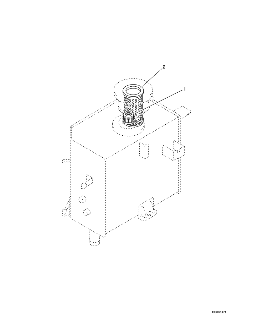 Схема запчастей Case CX47 - (08-66[00]) - HYDRAULIC TANK - FILTERS (08) - HYDRAULICS