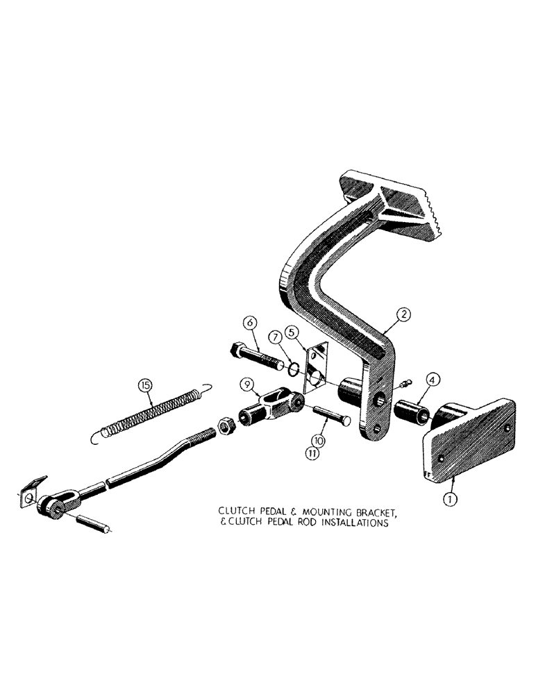 Схема запчастей Case M3B - (014) - CLUTCH PEDAL & MTG. BRACKET INSTALLATION 