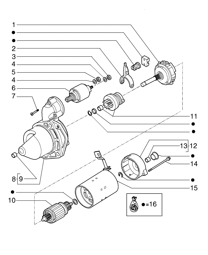 Схема запчастей Case 865B - (04-03[01]) - STARTER (04) - ELECTRICAL SYSTEMS