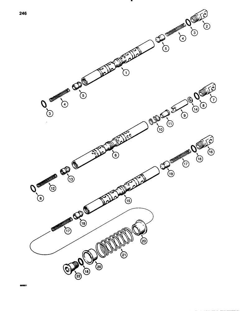 Схема запчастей Case 780B - (246) - HYDRECO LOADER CONTROL VALVE, VALVE SPOOLS, BUCKET SPOOL (08) - HYDRAULICS