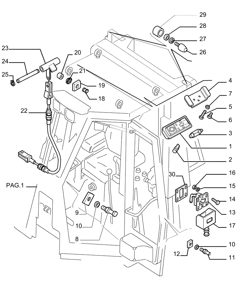 Схема запчастей Case 1850K LT - (9.653[23]) - ROPS CAB - OPTIONAL CODE 76078133 (19) - OPTIONS