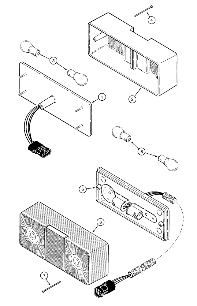 Схема запчастей Case 721C - (04-33) - LAMPS - TURN SIGNAL, FLASHER, STOP & TAIL (04) - ELECTRICAL SYSTEMS