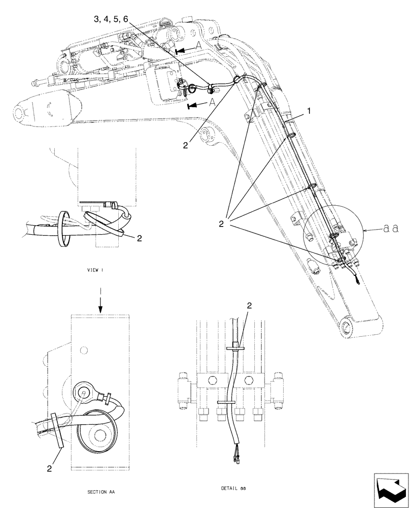 Схема запчастей Case CX36B - (03-011[00]) - HARNESS ASSY, BOOM (55) - ELECTRICAL SYSTEMS