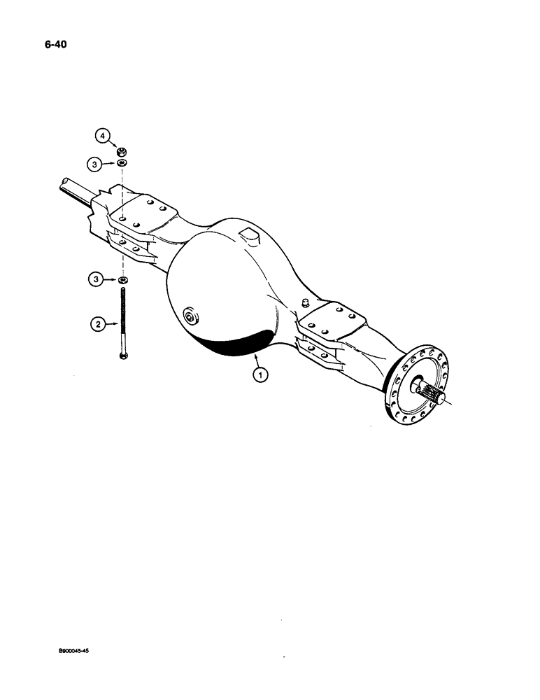 Схема запчастей Case 1085C - (6-40) - REAR DRIVE AXLE MOUNTING (06) - POWER TRAIN