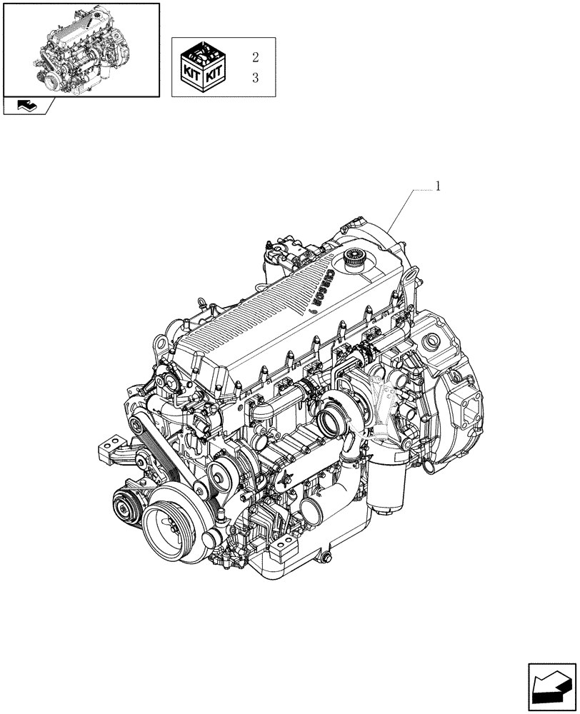 Схема запчастей Case F2CE9684P E007 - (0.02.1) - ENGINE ASSY (87583250) 