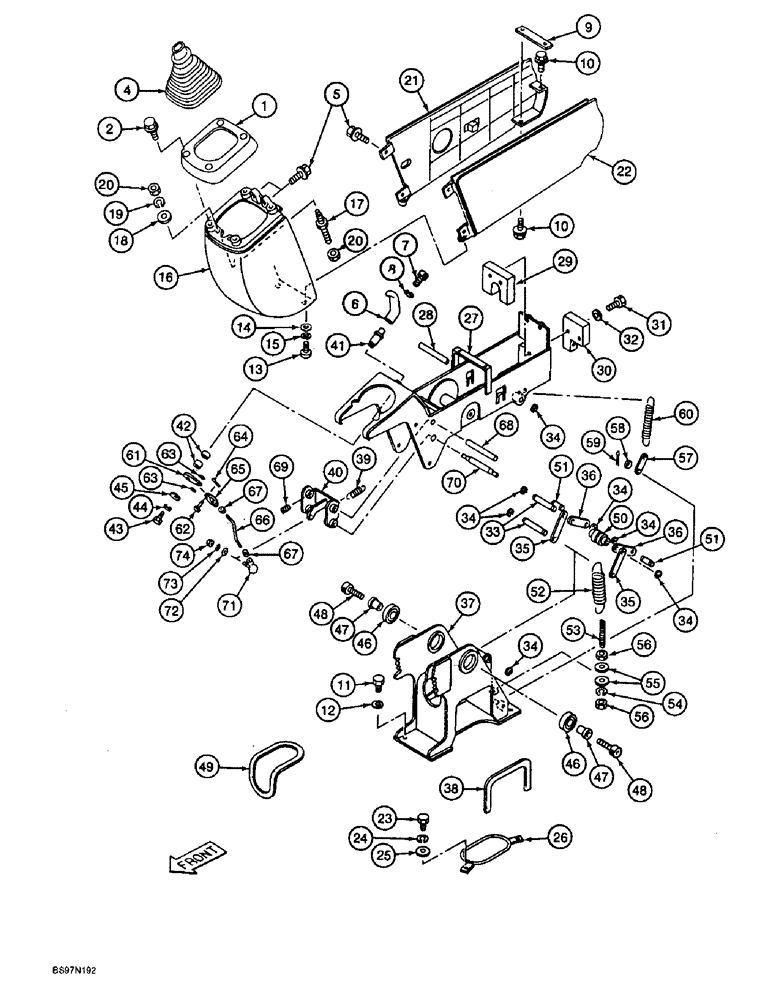 Схема запчастей Case 9045B - (9-026) - RIGHT-HAND CONTROL CONSOLE ASSEMBLY (09) - CHASSIS