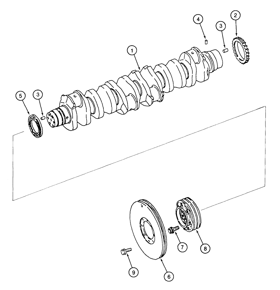 Схема запчастей Case 9050B - (2-52) - CRANKSHAFT, 6D22-T ENGINE (02) - ENGINE