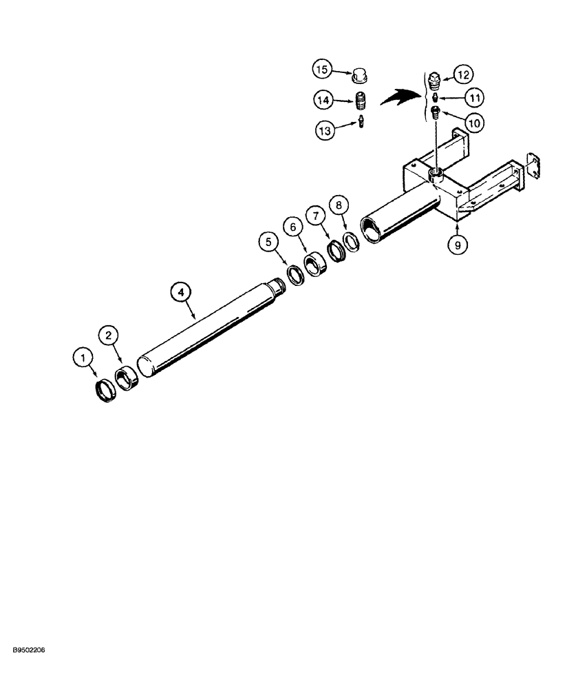 Схема запчастей Case 1150G - (5-008) - TRACK ADJUSTER ASSEMBLY (04) - UNDERCARRIAGE