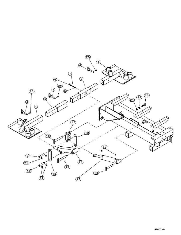 Схема запчастей Case 200TX - (9-02) - REAR STABILIZERS 