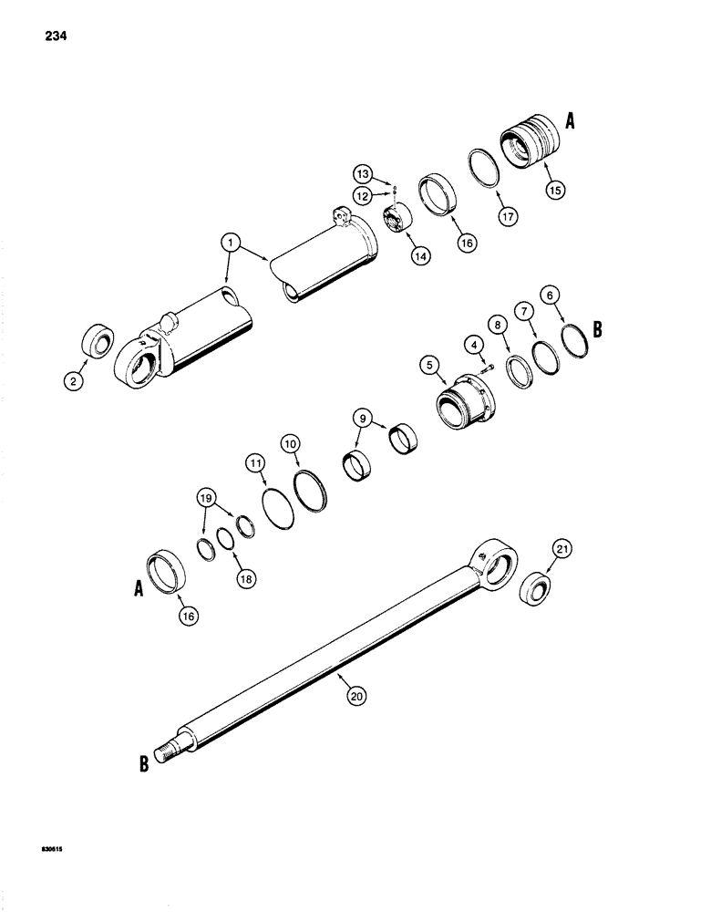 Схема запчастей Case 1280 - (234) - CROWD CYLINDER (07) - HYDRAULIC SYSTEM