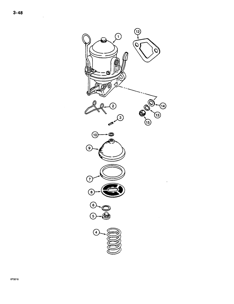 Схема запчастей Case CASE - (3-48) - FUEL LIFT PUMP (03) - FUEL SYSTEM