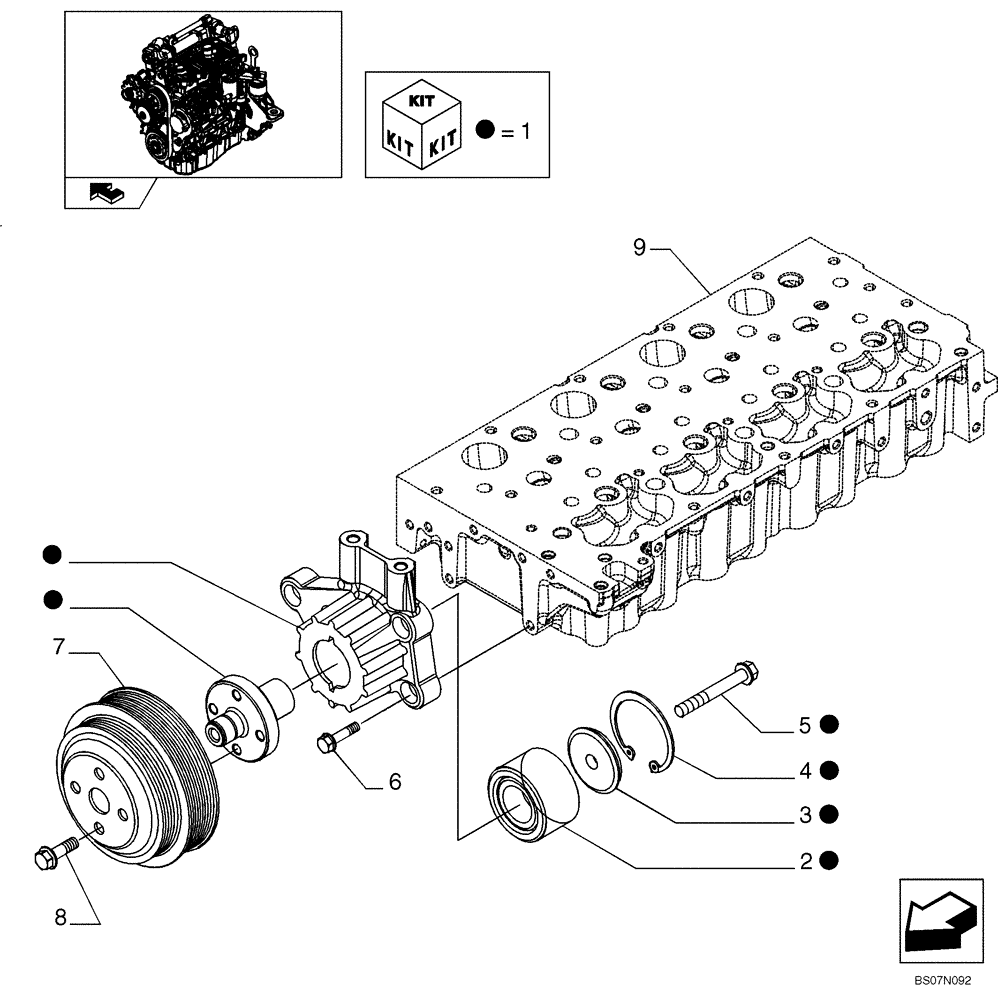 Схема запчастей Case 435 - (02-37) - BELT PULLEY DRIVE & COVER (87380450) (02) - ENGINE