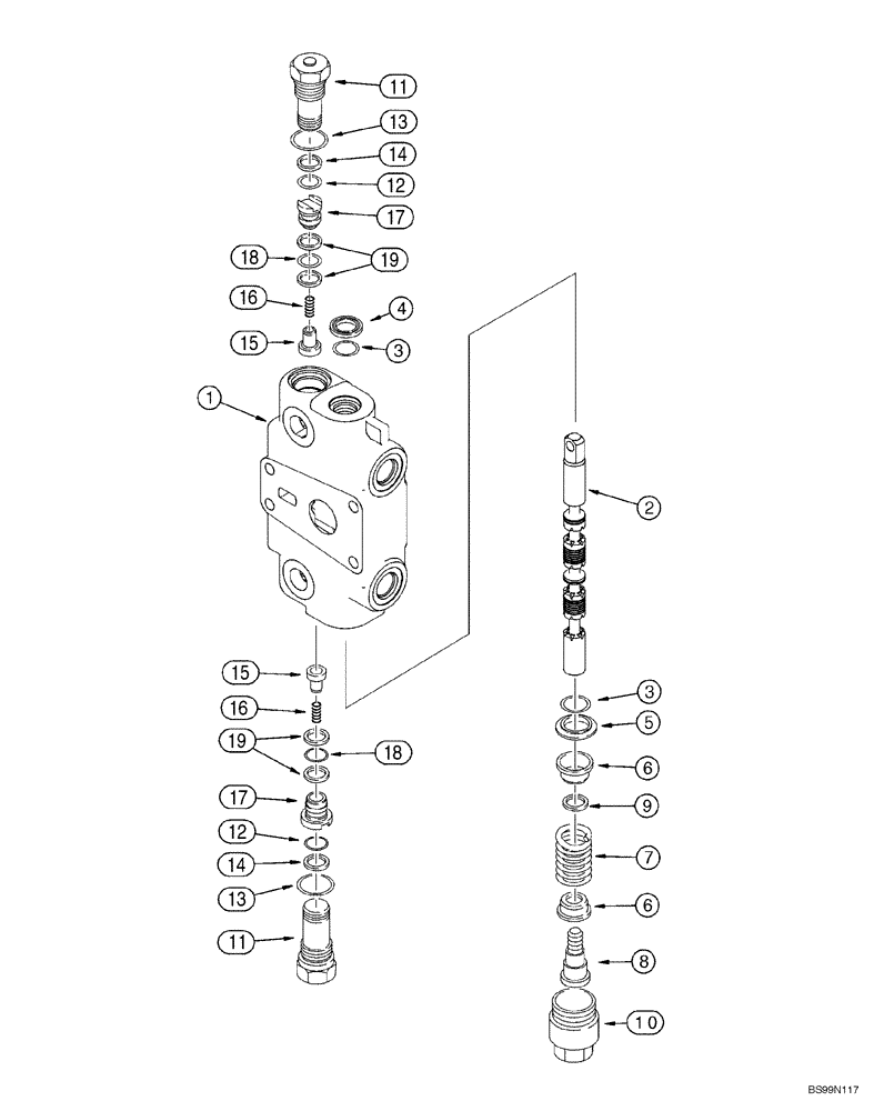 Схема запчастей Case 1150H_IND - (08-23) - SECTION ASSEMBLY - TILT AND ANGLE (08) - HYDRAULICS