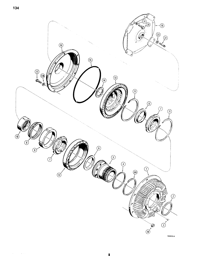 Схема запчастей Case W11 - (134) - TRANSMISSION, BORG AND BECKTORQUE CONVERTER (06) - POWER TRAIN