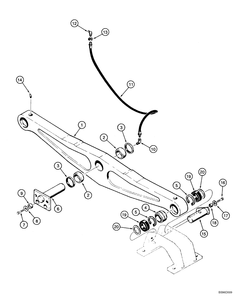 Схема запчастей Case 1150H_IND - (05-12) - SUSPENSION SYSTEM - EQUALIZER BEAM (11) - TRACKS/STEERING