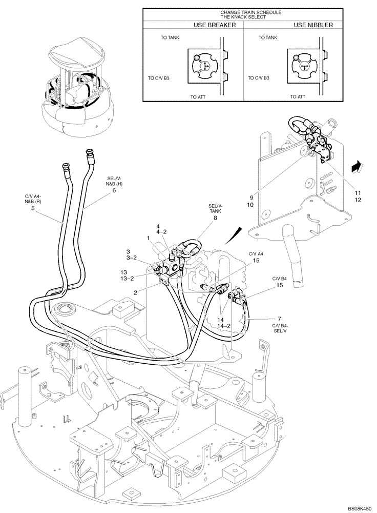 Схема запчастей Case CX27B BTW - (01-025) - HYDRAULIC LINES, UPPER (NIBBLER & BREAKER) (PM03H00019F1) (35) - HYDRAULIC SYSTEMS