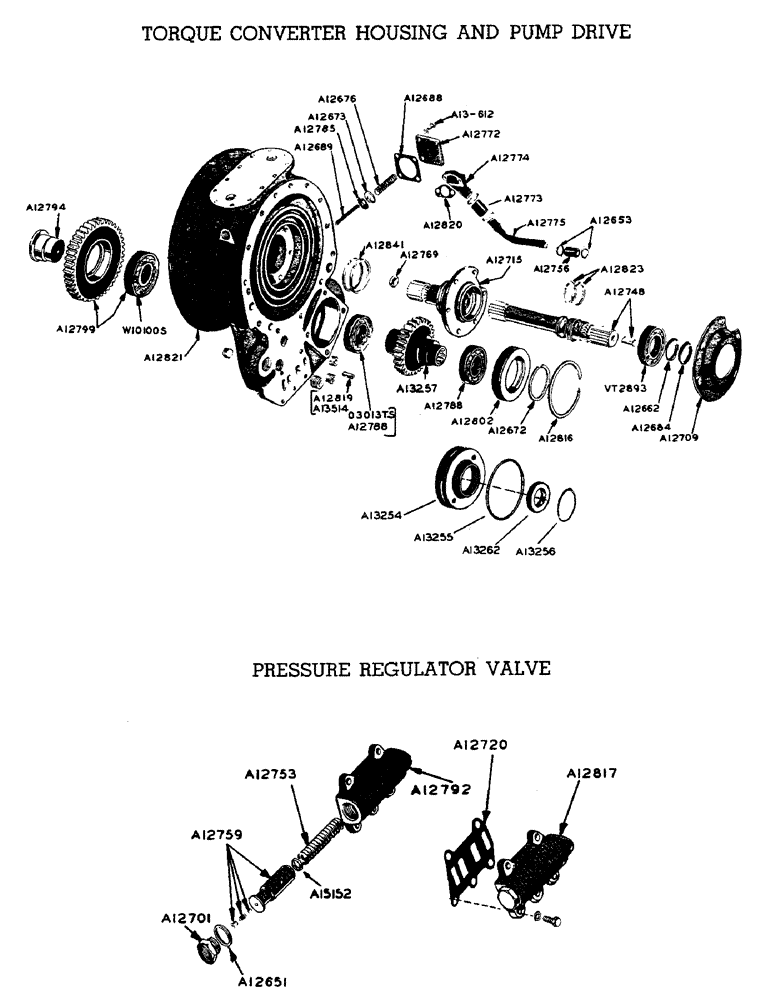 Схема запчастей Case W9 - (076) - TORQUE CONVERTER HOUSING AND PUMP DRIVE, PRESSURE REGULATOR (06) - POWER TRAIN