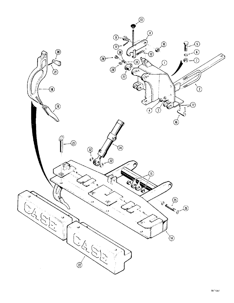 Схема запчастей Case 310G - (240) - RIPPER (05) - UPPERSTRUCTURE CHASSIS