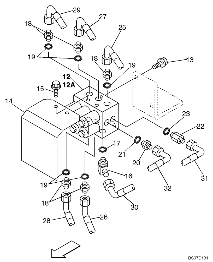 Схема запчастей Case CX460 - (08-43) - VALVE, SOLENOID - PILOT PRESSURE, RETURN LINES (08) - HYDRAULICS